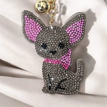 Cute Cartoon Chihuahua Keychain Rhinestone Key Chain. Choose Tan,Silver,... - $7.95