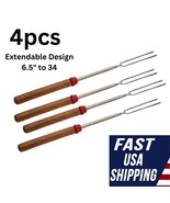 4pcs Telescoping Fork for Campfire Cooking | Extendable Design 6.5&quot; to 34&quot; - $39.37 CAD