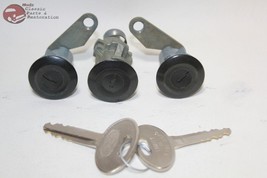 81-93 Mustang Ford Door Trunk Lock Cylinders Keys Black Cap Flat Pawl - $50.19