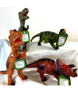 DINOSAURS: HEAVY DUTY PLASTIC DINOS IN A BAG    4 PER BAG   NEW! - £10.21 GBP