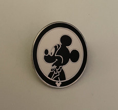 Mickey Mouse Silhouette Black And White Portrait Disney Pin - £11.76 GBP