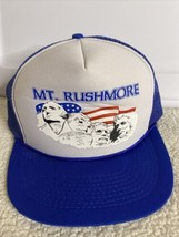Vintage Mount Rushmore National Memorial Mesh Snapback Trucker Hat Blue USA - £11.95 GBP