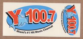 Y 100.7 Bumper Sticker Decal Miami&quot;S #1 Hit Music Florida Radio Y100 - £15.65 GBP