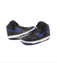 Vintage Nike Dunk High Leather Sneakers Shoes Black Royal Blue Mens 11 2012 - $142.51