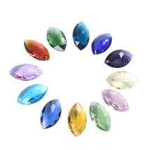 12Pcs Horse Eye Chandelier Glass Crystal Lamp Prism Part Hang Pendant Suncatcher - £12.14 GBP