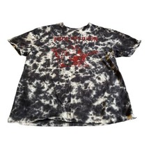 True Religion Shirt Adult Large Black Gray Red Buddha Tie Dye Short Sleeve - £22.06 GBP