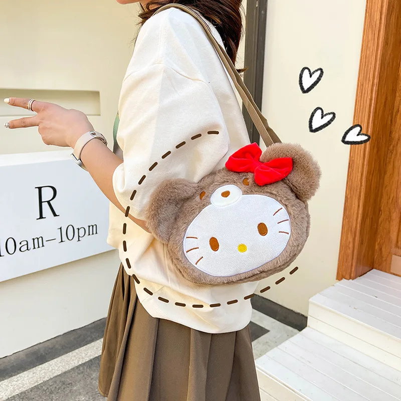 Play 22cm Sanrio Hello Kitty Handbag Kawaii Plushie Accessories Cute Shoulder Ba - £24.42 GBP