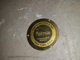 Jones Motrola Phonograph Winder Metal Serial Number Plate - $24.99
