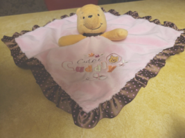 Disney Baby WINNIE THE POOH Baby Rattle Security Blanket Lovey Pink Satin Back - £15.66 GBP