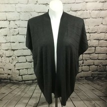 Loft XS/S Knit Sweater Shawl Open Drape Oversize Short Sleeve Gray - £10.27 GBP