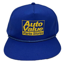 Vintage Auto Value Hat Cap Snap Back Blue Rope Speedway One Size Parts Stores - £14.32 GBP