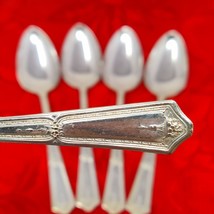 5X ANCHOR ROGERS Art Deco Beaded Bordered Silverplated Teaspoons XII - $461.83 MXN