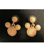 Official Disney Micky Mouse Gold Tone Pierced Earrings Disneyland Disney... - $17.99