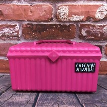 Vintage Sassaby Pink Make Up Storage Train Case 107 Jewelry Box Organizer Crafts - £18.02 GBP