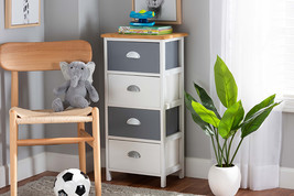 Edona Oak Brown and Multi-Colored Wood 4-Drawer Storage Unit - $956.63 MXN
