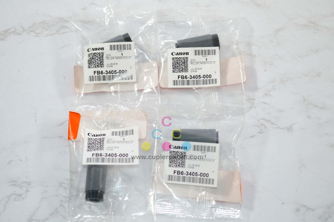 4 New OEM Canon iRUNNER 1730, 1740, 1750 Cassette Pickup Roller FB6-3405... - $24.75