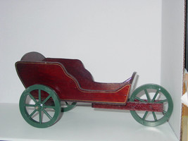 Decorative 3 Wheeled Table Top Cart Wood w/ plastic wheels (rolls)  13.5... - $5.99