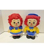 Vintage decoration Raggedy Ann &amp; Andy made by hand on frame nice colors ... - $27.12 CAD