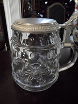 BMF Bierseidel Bubble Glass Stein with Pewter Lid, Germany, 6&quot; original - $74.25