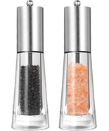 Premium Acrylic Salt and Pepper Grinder Set, 7 Inch Refillable Stainless... - £15.20 GBP
