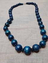 Vintage Large Blue Bead Rope Style Necklace, Fashion/Costume Jewelry Cla... - £3.77 GBP