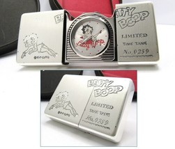 Betty Boop Limited Zippo Time Tank Pocket Clock Watch running 1996 Rare - $169.00