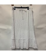 JM Collection Womens L Bright White Tie Waist Side Slit Maxi Skirt PREOW... - €21,01 EUR