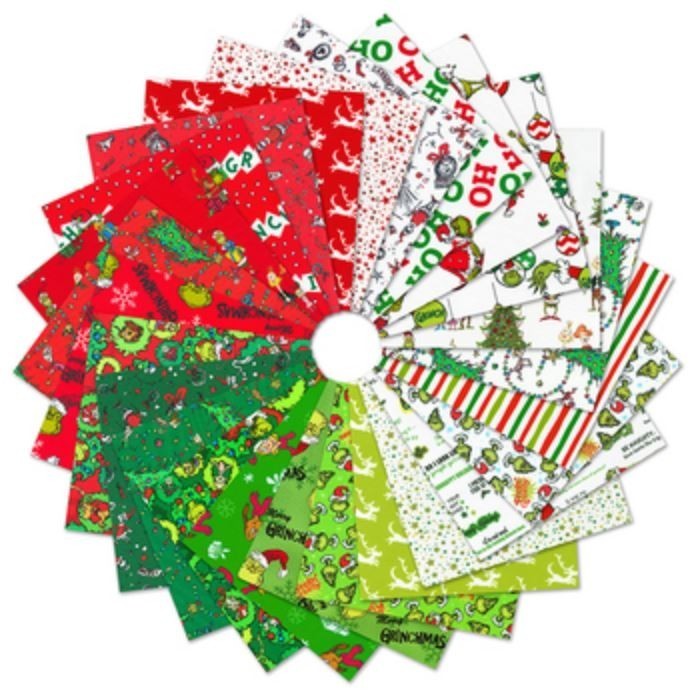 Fat Quarter Bundle How The Grinch Stole Christmas 25 Fabric Precuts M528.29 - $94.97