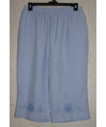 EXCELLENT WOMENS Bon Worth BLUE & WHITE STRIPE SEERSUCKER CAPRI  SIZE XL PETITE - $474.22 MXN