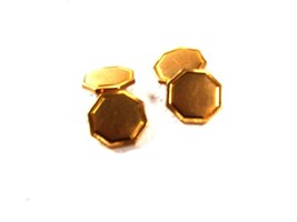 Art Deco Gold Tone Cufflinks By Krementz Plate 11316 - £21.78 GBP