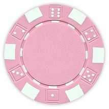 100 Da Vinci 11.5 gram Dice Striped Poker Chips, Standard Casino Size, Pink - $18.99