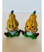 Salt Pepper Shakers vtg antique figurines anthropomorphic fruit vegetabl... - £31.60 GBP