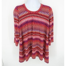 Premise Womens 3/4 Sleeve Zig Zag Shirt Top Multicolor XXL NWOT $68 - $15.84
