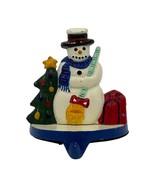 Snowman &amp; Christmas Tree Stocking Holder Cast Iron Holiday Decor - $14.40