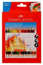 Faber-Castell Bi-Colour Pencil, Assorted - 18 Shade (1 SET) - £10.73 GBP