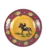 Lesal Ceramics Equestrian Horse Show Rider Studio Pottery Bowl Hand Pain... - $44.88 CAD