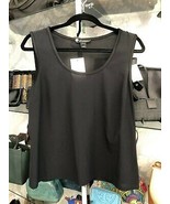 St.John Black Label Noir Léger Soie Mélange Haut sans Manche Sz 8 - $117.62