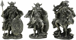 Ebros Gift Small Norse Viking Warlock Gods and Sorcerer Statue Set of 3 Figurine - £23.69 GBP