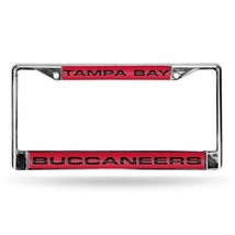 NFL Tampa Bay Buccaneers Pewter in Red Laser Cut Chrome License Plate Frame - £20.02 GBP