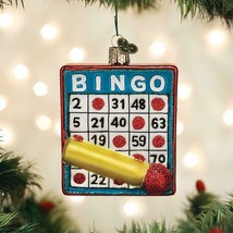 Old World Christmas Bingo Card Glass Christmas Ornament 44137 - £15.98 GBP