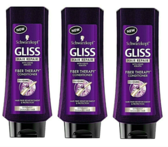 3X ✦Brand New✦ Schwarzkopf Gliss Conditioner Hair Repair Fiber Therapy 13.6 Oz Ea - £30.92 GBP