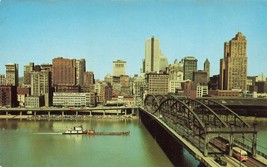 Pittsburgh Pennsylvania, Smithfield St. Bridge  Aerial View Chrome Postcard G38 - £4.23 GBP