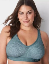 Lane Bryant CACIQUE Cotton NO WIRE Lace Bra Blue Gray 54C 52D 56B 50DD 4... - $49.01