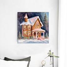 Ready To Hang Framed Canvas Wall Art Print 16X16 Funky Gingerbread Line Decor - £32.16 GBP