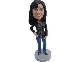 Custom Bobblehead Young Confident Girl In Trendy Outfit - Leisure &amp; Casual Casua - £66.19 GBP