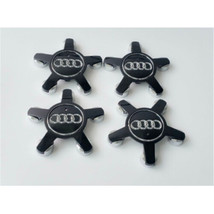 4 x Audi Alloy 5 Star Spyder Wheel Centre Caps Black Hub Badge 135mm A3 ... - $22.99