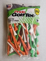 Pride Solid Hardwood Golf Tees 2 3/4&quot; 90 Count Citrus Mix Made In USA - £7.09 GBP