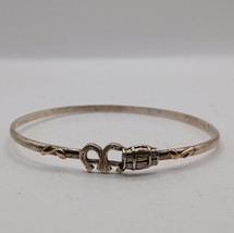 Barrel and Horseshoe Sterling Silver Bangle - $3,218.70 MXN