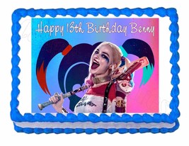 Suicide Squad Harley Quinn Edible Cake Image Cake Topper - £7.96 GBP+