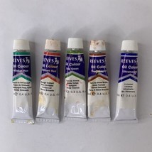 Lot Of 5 Reeves Colour Oil Paints Tubes Partially Used 0.4 oz blue red g... - £15.76 GBP